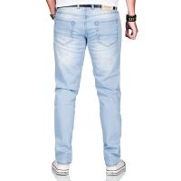 Alessandro Salvarini Herren Jeans Regular O-161 - Hellblau-W32-L32