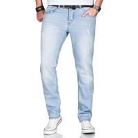 Alessandro Salvarini Herren Jeans Regular O-161 - Hellblau-W34-L34