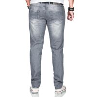 Alessandro Salvarini Herren used look Jeans Stretch Grau Regular Slim W31 L32
