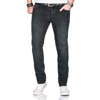 Alessandro Salvarini Herren used look Jeans Stretch Schwarz Regular Slim W29 L32