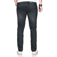 Alessandro Salvarini Herren used look Jeans Stretch Schwarz Regular Slim W33 L30
