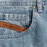 Alessandro Salvarini Basic Herren Jeans Grades Bein Hellblau Comfort Fit W38 L36