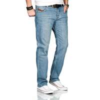 Alessandro Salvarini Basic Herren Jeans Grades Bein Hellblau Comfort Fit W42 L30