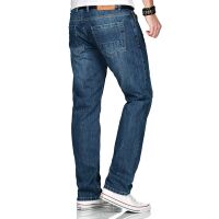 Alessandro Salvarini Basic Herren Jeans Grades Bein Mittelblau Comfort Fit W29 L30