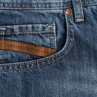 Alessandro Salvarini Basic Herren Jeans Grades Bein Mittelblau Comfort Fit W34 L38