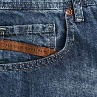 Alessandro Salvarini Basic Herren Jeans Grades Bein Mittelblau Comfort Fit W36 L34