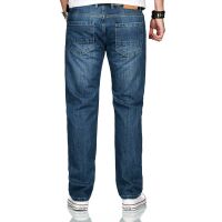 Alessandro Salvarini Basic Herren Jeans Grades Bein Mittelblau Comfort Fit W40 L36