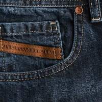 Alessandro Salvarini Basic Herren Jeans Grades Bein Dunkelblau Comfort Fit W32 L32
