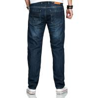 Alessandro Salvarini Basic Herren Jeans Grades Bein Dunkelblau Comfort Fit W34 L34