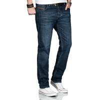 Alessandro Salvarini Basic Herren Jeans Grades Bein Dunkelblau Comfort Fit W36 L34