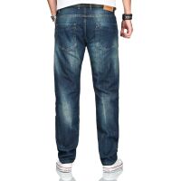 Alessandro Salvarini Herren Basic Jeanshose Mittelblau Comfort Fit W34 L30