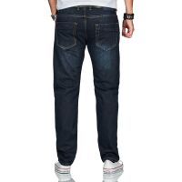 Alessandro Salvarini Herren Basic Jeanshose Dunkelblau Comfort Fit W30 L34