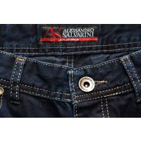 Alessandro Salvarini Herren Basic Jeanshose Dunkelblau Comfort Fit W33 L34