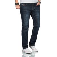 Alessandro Salvarini Herren Basic Jeanshose Dunkelblau Comfort Fit W34 L38