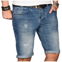 Alessandro Salvarini Herren Jeans Shorts kurze Sommer...