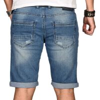 Alessandro Salvarini Herren Jeans Shorts kurze Sommer hose Hellblau Slim Fit W30