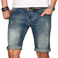 Alessandro Salvarini Herren Jeans Shorts kurze Sommer...