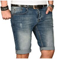 Alessandro Salvarini Herren Jeans Shorts kurze Sommer...