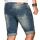 Alessandro Salvarini Herren Jeans Shorts kurze Sommer hose Dunkelblau Slim Fit W36