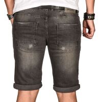 Alessandro Salvarini Herren Jeans Shorts kurze Sommer hose Grau Slim Fit W29