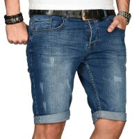 Alessandro Salvarini Herren Jeans Shorts kurze Sommer...