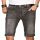 Alessandro Salvarini Herren Jeans Shorts kurze Sommer hose Dunkelgrau Slim Fit W36