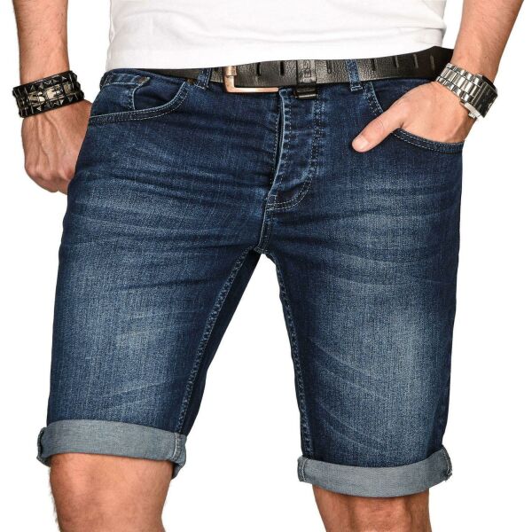Alessandro Salvarini Herren Jeans Shorts Hellblau Slim Fit O108 W29