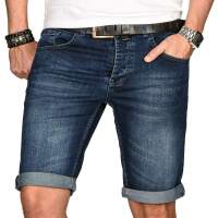 Alessandro Salvarini Herren Jeans Shorts Hellblau Slim...