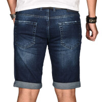 Alessandro Salvarini Herren Jeans Shorts Hellblau Slim Fit O108 W30