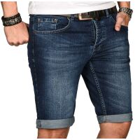Alessandro Salvarini Herren Jeans Shorts Hellblau Slim Fit O108 W33