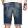 Alessandro Salvarini Herren Jeans Shorts kurze Sommer hose Mittelblau Slim Fit W38
