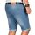 Alessandro Salvarini Herren kurze Jeans Shorts Washed Mittelblau Slim Fit W29