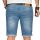 Alessandro Salvarini Herren kurze Jeans Shorts Washed Mittelblau Slim Fit W29