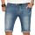Alessandro Salvarini Herren kurze Jeans Shorts Washed Blau Slim Fit W29