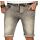 Alessandro Salvarini Herren kurze Jeans Shorts Washed Grau W29