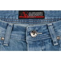 Alessandro Salvarini Herren kurze Hose Jeans Bermuda Shorts Blau W31