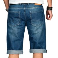 Alessandro Salvarini Herren kurze Hose Jeans Bermuda Shorts Blau W29