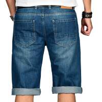 Alessandro Salvarini Herren kurze Hose Jeans Bermuda Shorts Blau W30