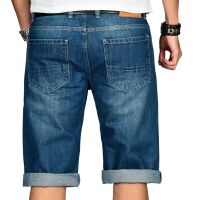 Alessandro Salvarini Herren kurze Hose Jeans Bermuda Shorts Blau W34