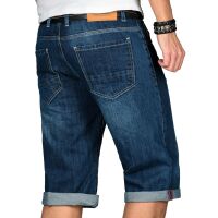 Alessandro Salvarini Herren kurze Hose Jeans Bermuda Shorts Dunkel Blau W29