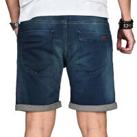 Alessandro Salvarini Herren Jeans Shorts Washed kurze Hose Blau Comfort Fit W29