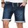 Alessandro Salvarini Herren Jeans Shorts Washed kurze Hose Dunkelblau Comfort Fit W29