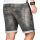 Alessandro Salvarini Herren Jeans Shorts Washed kurze Hose Grau Comfort Fit W29