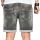 Alessandro Salvarini Herren Jeans Shorts Washed kurze Hose Grau Comfort Fit W29