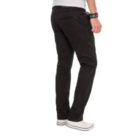 Alessandro Salvarini Herren Designer Chino Stoff Hose Schwarz Regular Fit W32 L34
