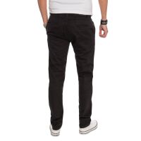 Alessandro Salvarini Herren Designer Chino Stoff Hose Schwarz Regular Fit W32 L34