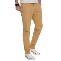 Alessandro Salvarini Herren Designer Chino Stoff Hose Beige Regular Fit W34 L34