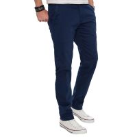Alessandro Salvarini Herren Designer Chino Stoff Hose Dunkelblau Regular Fit W40 L32