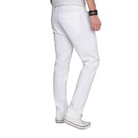 Alessandro Salvarini Herren Designer Chino Stoff Hose Weiss Regular Fit W30 L34