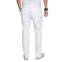 Alessandro Salvarini Herren Designer Chino Stoff Hose Weiss Regular Fit W30 L34